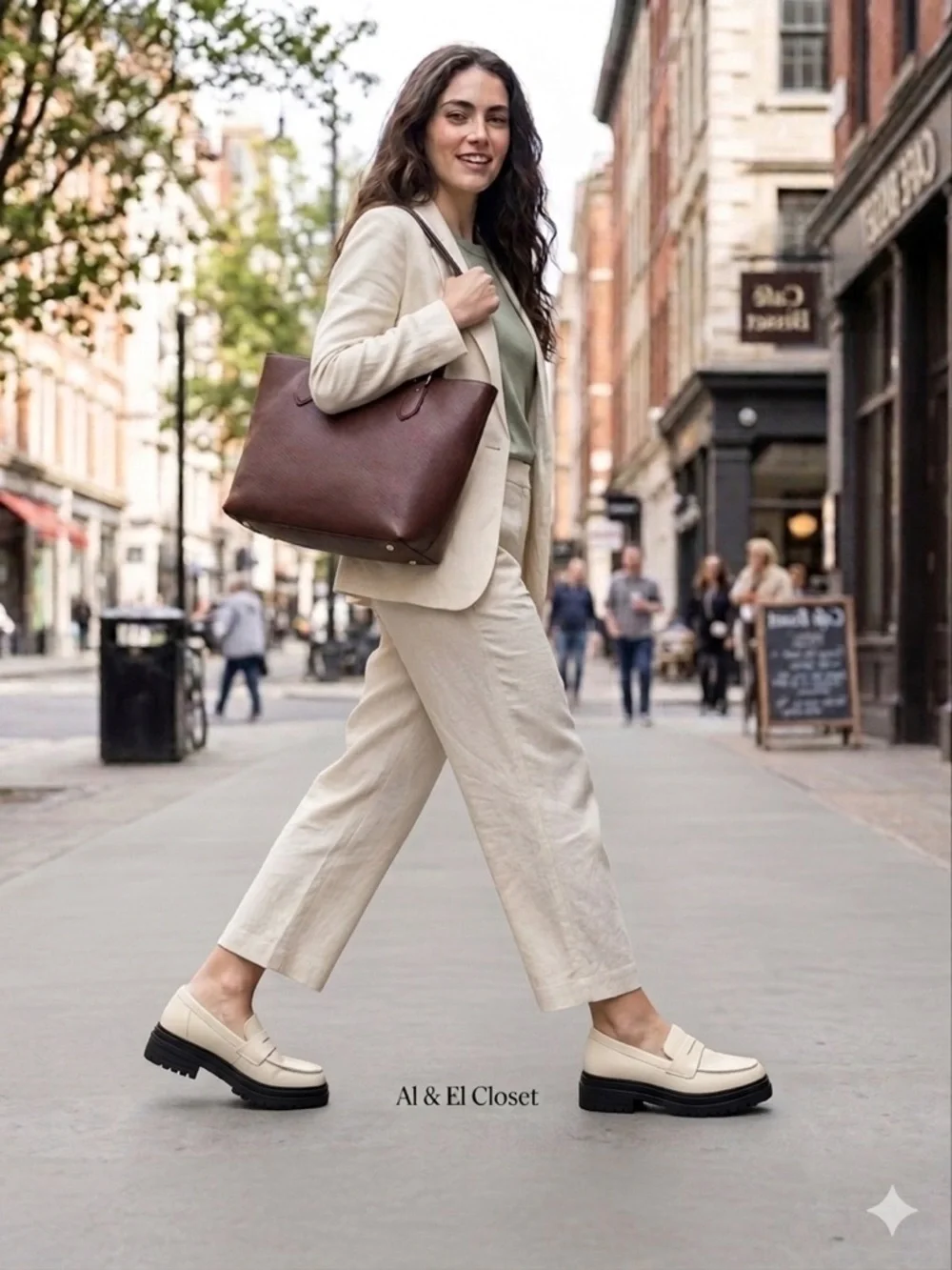 Quince Italian Cow Leather Lug Sole Loafers Bone Ivory Platform Shoes US 9 NIB